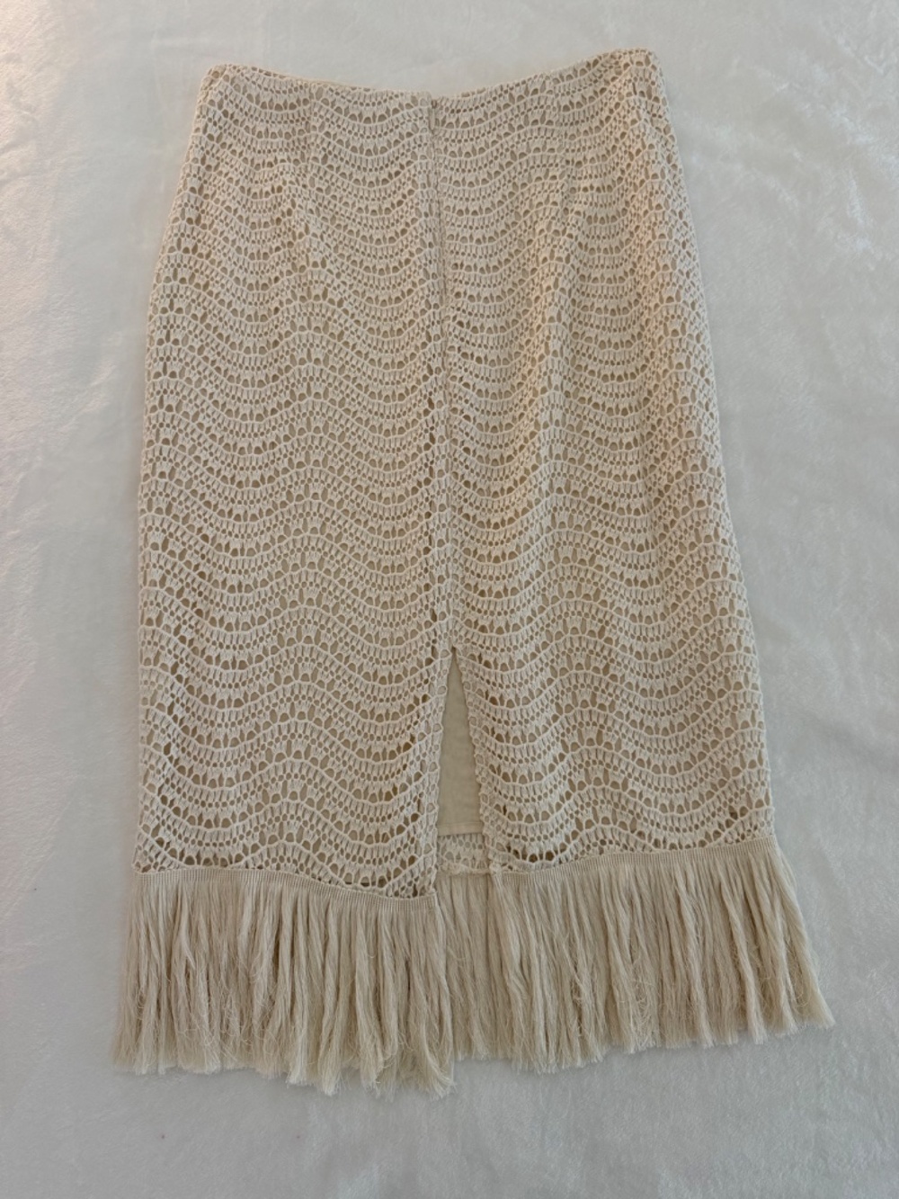 Antonio Melani Crochet Lace Fringe Midi Skirt Size 10 NWT Boho Coastal MSRP $149 - Picture 6 of 16